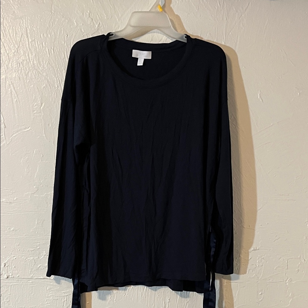 The White Company Navy Long-Sleeve Crewneck Top